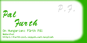 pal furth business card